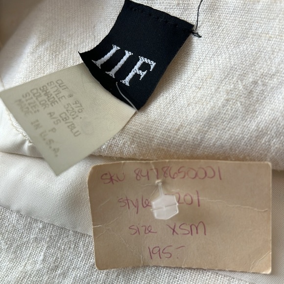 vtg 90s IIF $198 deadstock ivory cream AVANT GARDE blazer jacket S lined - Picture 11 of 13